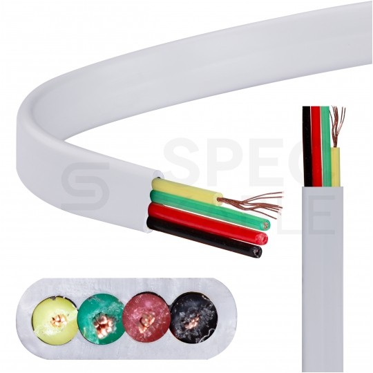 Przewód telefoniczny YTLYp 4x0,12 Cu płaski biały
