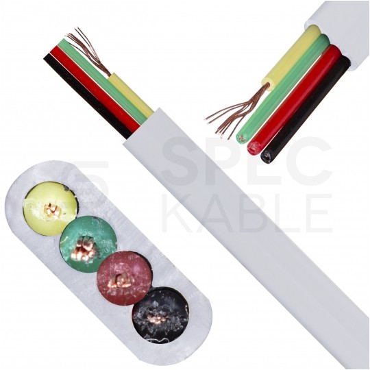 Przewód telefoniczny YTLYp 4x0,12 Cu płaski biały