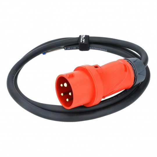 Przewód zasilający gumowy OnPD 5x2,5mm2 16A z wtyczką prostą [3P+N+PE] czarny IP44 2m Doktorvolt