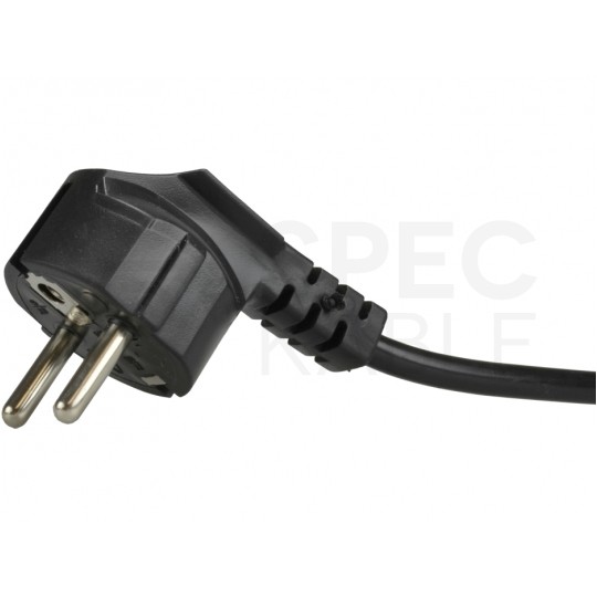 Przewód zasilający OMY 3x1,0mm2 z wtyczką kątową [2P+Z] Uni-Schuko czarny 2m