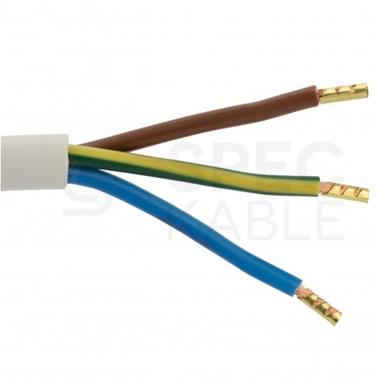 Przewód zasilający OWY (H05VV-F) 3x2,5mm2 biały 2,5m z wtyczką kątową [2P+Z] Uni-Schuko do piekarników, kuchenek, AGD, płyt indukcyjnych itp.