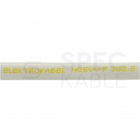 Przewód zasilający OWY (H05VV-F) 3x2,5mm2 biały 2,5m z wtyczką kątową [2P+Z] Uni-Schuko do piekarników, kuchenek, AGD, płyt indukcyjnych itp.