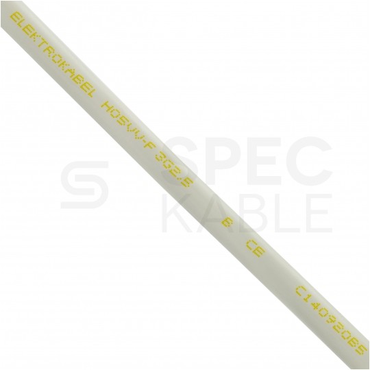 Przewód zasilający OWY (H05VV-F) 3x2,5mm2 biały 2,5m z wtyczką kątową [2P+Z] Uni-Schuko do piekarników, kuchenek, AGD, płyt indukcyjnych itp.