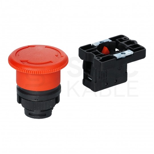 Przycisk bezpieczeństwa awaryjny sterowniczy, grzybek z blokadą poprzez obrót ADELID AS22- ES542