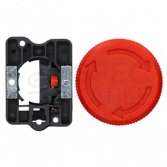 Przycisk bezpieczeństwa awaryjny sterowniczy, grzybek z blokadą poprzez obrót ADELID AS22- ES542