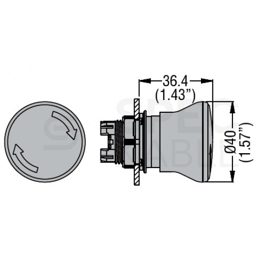 Przycisk bezpieczeństwa awaryjny sterowniczy IP66 IP67 IP69K, grzybek z blokadą poprzez obrót Seria PLATINUM LOVATO LPCB6344