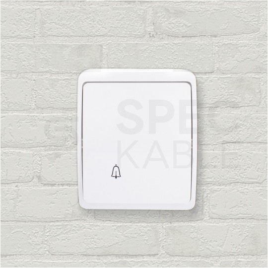 Przycisk odbijający "dzwonek" natynkowy hermetyczny IP44 biały Koala ViPlast