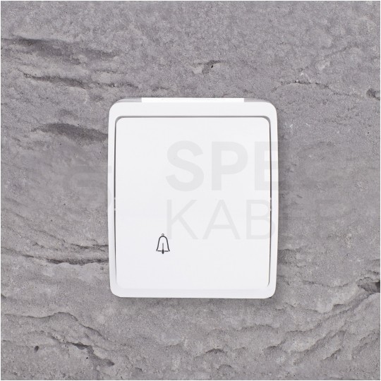 Przycisk odbijający "dzwonek" natynkowy hermetyczny IP44 biały Koala ViPlast