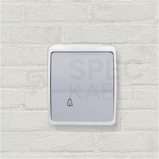 Przycisk odbijający "dzwonek" natynkowy hermetyczny IP44 szary Koala ViPlast