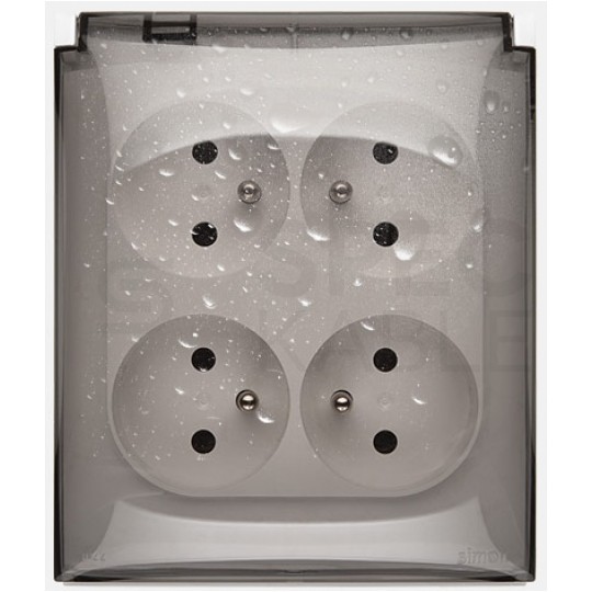 Przycisk odbijający "dzwonek" SIMON Aquaclick natynkowy bryzgoszczelny IP44 biały 10AX Kontakt Simon ACD1/11