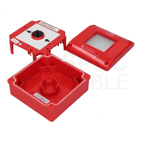 Przycisk przeciwpożarowy PPOŻ natynkowy ostrzegacz ręczny IP65 1Z 1R czerwony SPAMEL OP1-W01-B\11