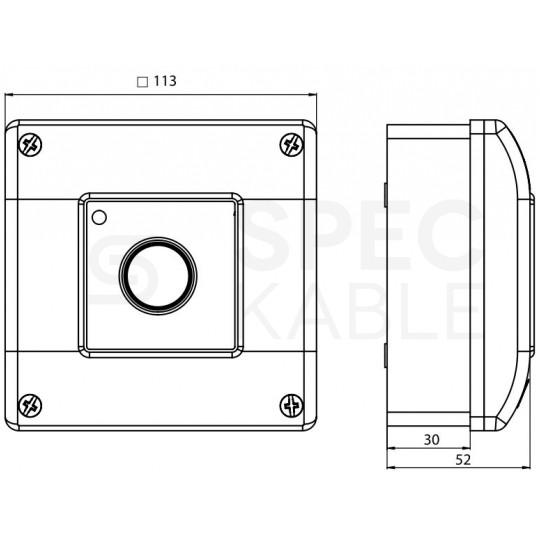 Przycisk przeciwpożarowy PPOŻ natynkowy ostrzegacz ręczny IP65 1Z 1R czerwony SPAMEL OP1-W01-B\11