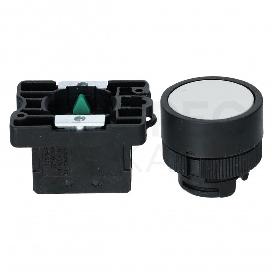 Przycisk sterowniczy do kaset sterowniczych XB2 biały ADELID AS22-EA11