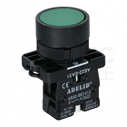 Przycisk sterowniczy do kaset sterowniczych XB2 zielony START ADELID AS22-EA31