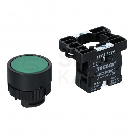 Przycisk sterowniczy do kaset sterowniczych XB2 zielony START ADELID AS22-EA31