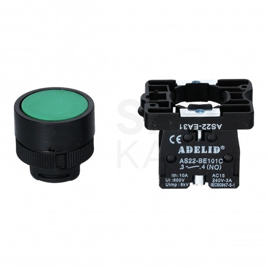 Przycisk sterowniczy do kaset sterowniczych XB2 zielony START ADELID AS22-EA31