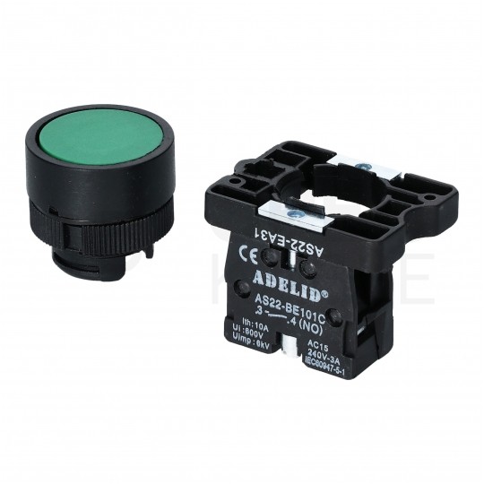 Przycisk sterowniczy do kaset sterowniczych XB2 zielony START ADELID AS22-EA31