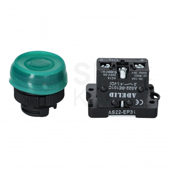 Przycisk sterowniczy do kaset sterowniczych XB2 zielony START IP66 ADELID AS22-EP31