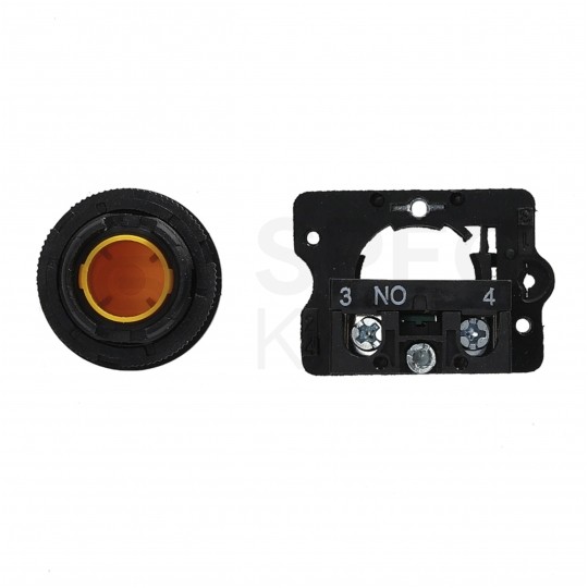 Przycisk sterowniczy do kaset sterowniczych XB2 żółty ADELID AS22-EA51