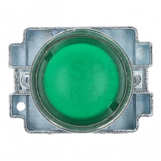 Przycisk sterowniczy podświetlany do kaset sterowniczych XB2 zielony START z metalowym kołnierzem ADELID AS22-BW3361L