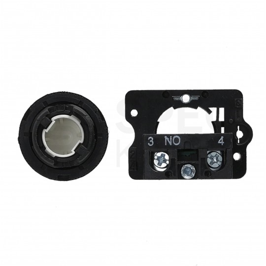 Przycisk sterowniczy z białą strzałką do kaset sterowniczych czarny ADELID AS22-EA3351