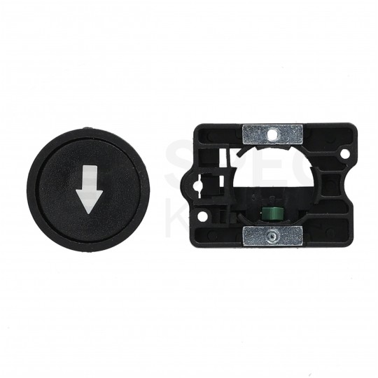 Przycisk sterowniczy z białą strzałką do kaset sterowniczych czarny ADELID AS22-EA3351