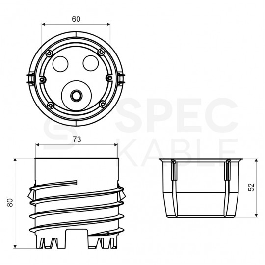 Puszka elektroinstalacyjna do elewacji, dociepleń KEFZ podtynkowa do wykończonej izolacji termicznej szara KOPOS