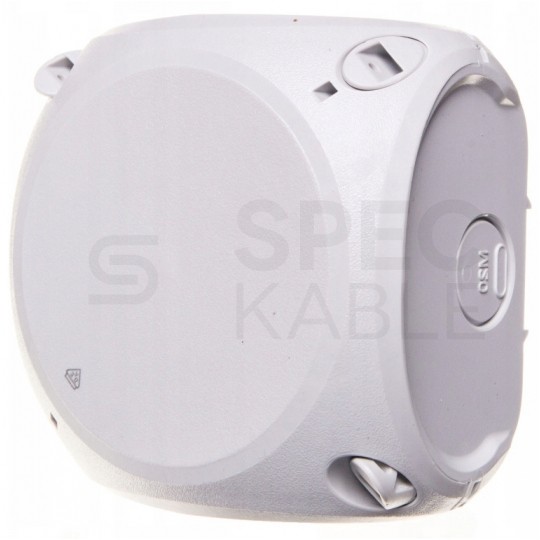 Puszka instalacyjna KF 0400 B natynkowa bez zacisków z linką łączącą pokrywę z podstawą 104x104x70mm hermetyczna IP66 szara HENSEL