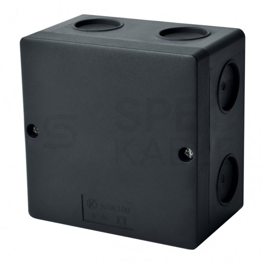 Puszka instalacyjna KSK 100 natynkowa 101x101x63mm bezhalogenowa hermetyczna IP66 czarna