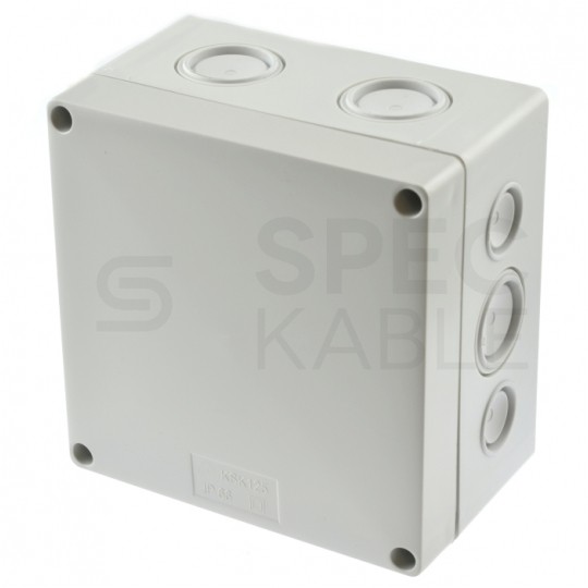 Puszka instalacyjna KSK 125 natynkowa 126x126x76mm bezhalogenowa hermetyczna IP66 szara