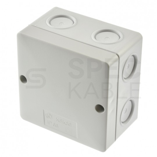 Puszka instalacyjna KSK 80 natynkowa 81x81x54mm bezhalogenowa hermetyczna IP66 szara