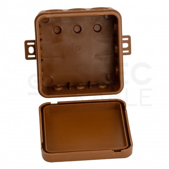 Puszka instalacyjna natynkowa 100x100x41mm hermetyczna IP54 brązowa ViPlast
