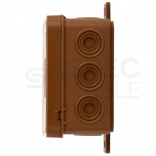 Puszka instalacyjna natynkowa 100x100x41mm hermetyczna IP54 brązowa ViPlast