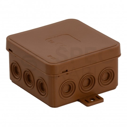 Puszka instalacyjna natynkowa 100x100x41mm hermetyczna IP54 brązowa ViPlast