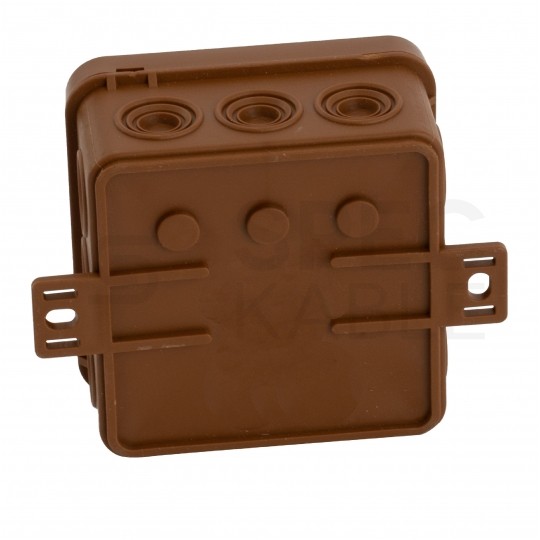 Puszka instalacyjna natynkowa 100x100x41mm hermetyczna IP54 brązowa ViPlast