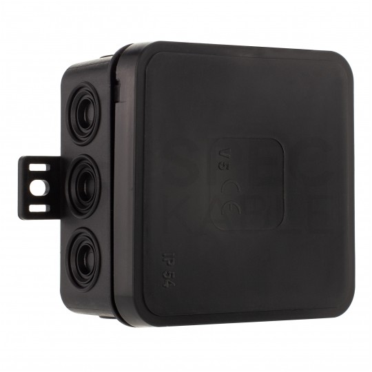 Puszka instalacyjna natynkowa 100x100x41mm hermetyczna IP54 czarna ViPlast