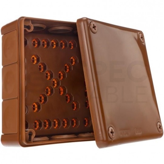 Puszka instalacyjna natynkowa 118x118x46mm hermetyczna IP55 brązowa ViPlast