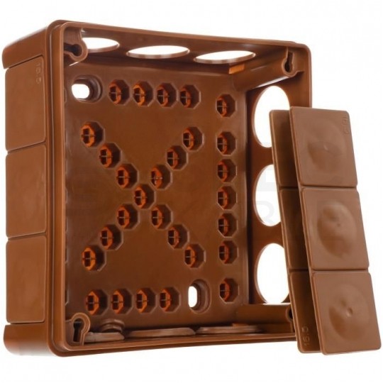 Puszka instalacyjna natynkowa 118x118x46mm hermetyczna IP55 brązowa ViPlast