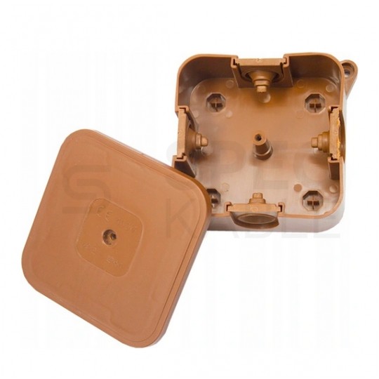 Puszka instalacyjna natynkowa 85x85x35mm hermetyczna IP44 brązowa ViPlast