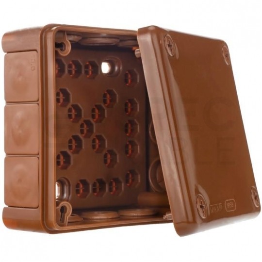 Puszka instalacyjna natynkowa 98x98x42mm hermetyczna IP55 brązowa ViPlast