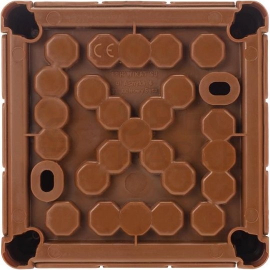 Puszka instalacyjna natynkowa 98x98x42mm hermetyczna IP55 brązowa ViPlast