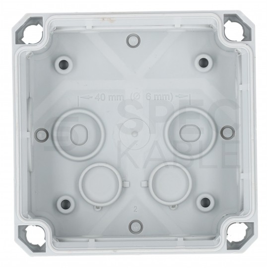 Puszka instalacyjna natynkowa NFK08 85x85x54mm bezhalogenowa hermetyczna IP66 czerwona do lamp awaryjnych NEPTUN Compact F-TRONIC