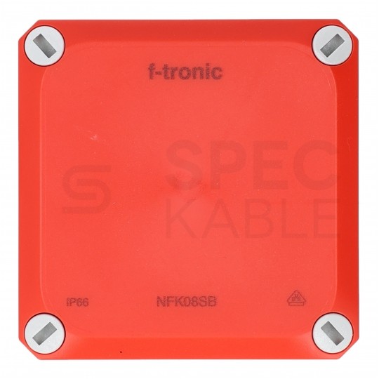 Puszka instalacyjna natynkowa NFK08 85x85x54mm bezhalogenowa hermetyczna IP66 czerwona do lamp awaryjnych NEPTUN Compact F-TRONIC