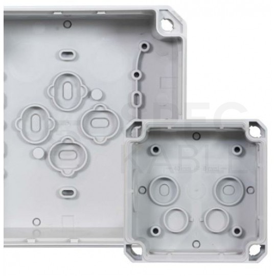 Puszka instalacyjna natynkowa NFK08 85x85x54mm bezhalogenowa hermetyczna IP66 czerwona do lamp awaryjnych NEPTUN Compact F-TRONIC