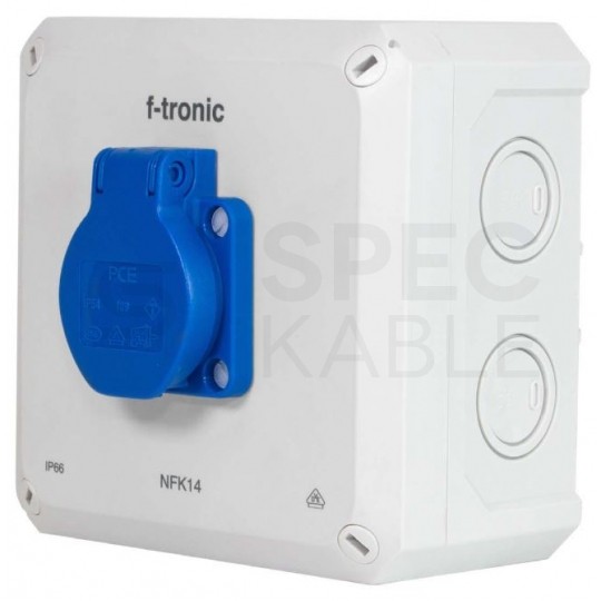 Puszka instalacyjna natynkowa NFK08 85x85x54mm bezhalogenowa hermetyczna IP66 czerwona do lamp awaryjnych NEPTUN Compact F-TRONIC