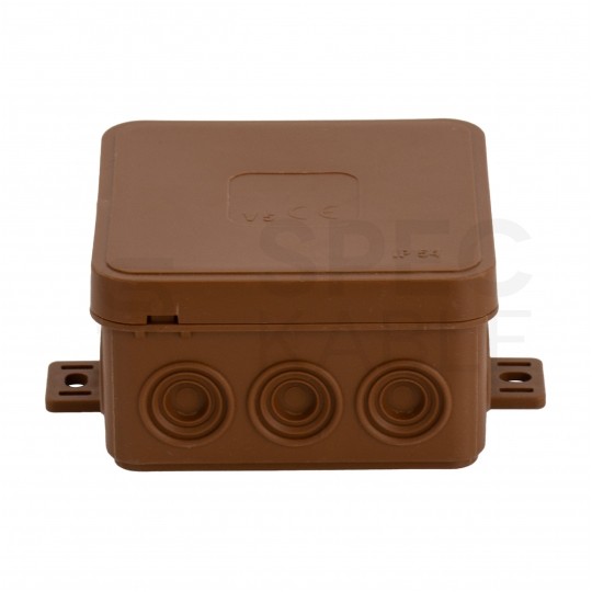 Puszka instalacyjna natynkowa typu KLIK 75x75x41mm hermetyczna IP54 brązowa ViPlast