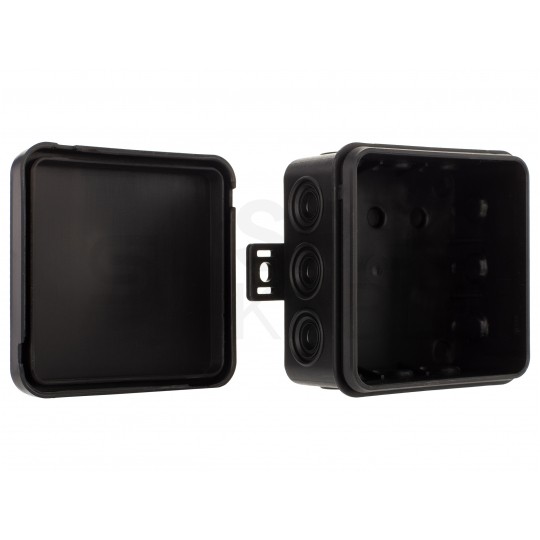 Puszka instalacyjna natynkowa typu KLIK 75x75x41mm hermetyczna IP54 czarna ViPlast