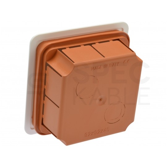 Puszka instalacyjna podtynkowa 92x92x45mm IP30 z białą pokrywą PAWBOL