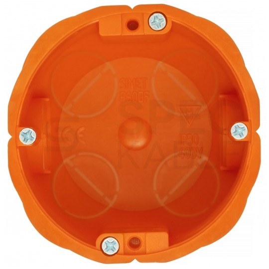 Puszka instalacyjna podtynkowa do nidy fi:60mm (68x58,5mm) z wkrętami, głęboka SIMET 75szt.