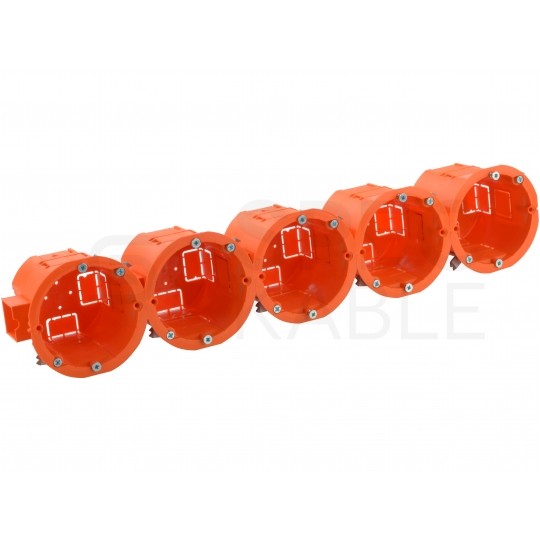 Puszka instalacyjna podtynkowa do nidy fi:60x60mm z wkrętami, głęboka, szeregowa PLASTROL